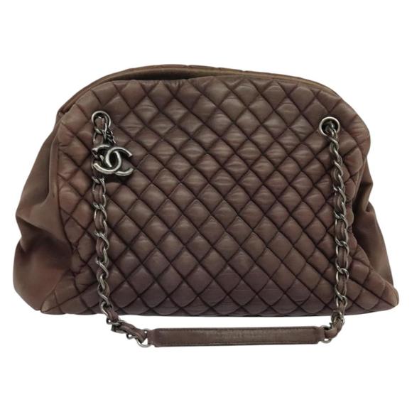 CHANEL Matelasse Chain Shoulder Bag Leather Brown CC Auth 133258 - Picture 1 of 16